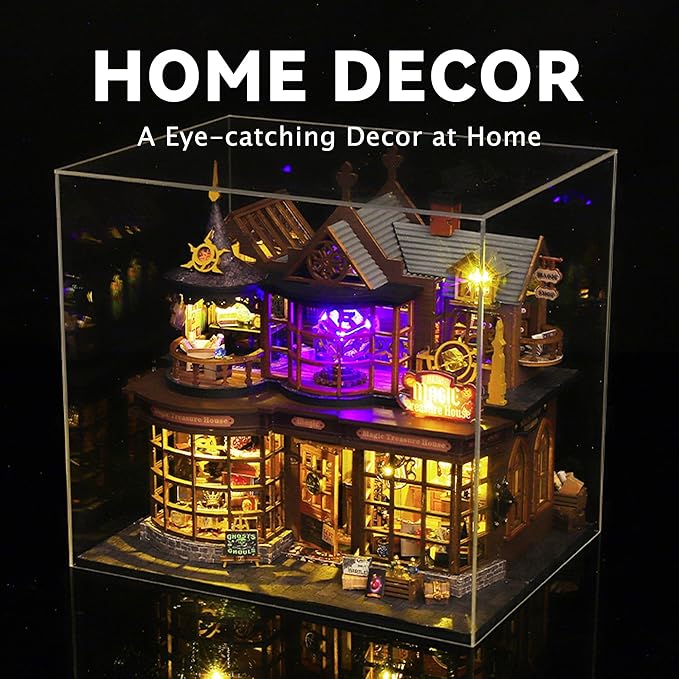 Flever Dollhouse Miniature DIY House Kit Creative Room with Furniture for Romantic Artwork Gift (Magic Treasure House)