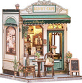Book Nook Kit, DIY Miniature House Kits for Adult and Teens, Dollhouse Tiny Booknook Garden House Bookshelf, DIY Craft Gifts for Family and Friends（Sunny Cafe)