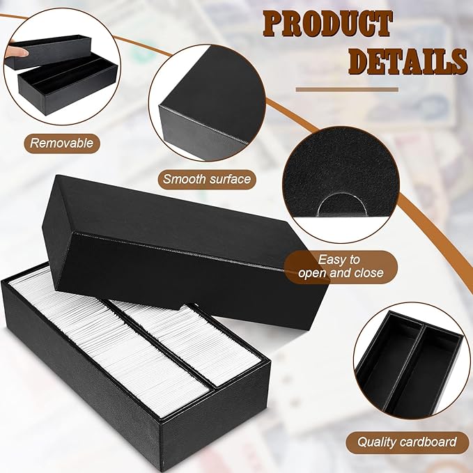Henoyso 1 Pc Double Row Coin Box Holders for Collectors Storage Supplies Collecting Coin Cases, 9 x 2 x 2 Inch About Half Box Cases (Black)