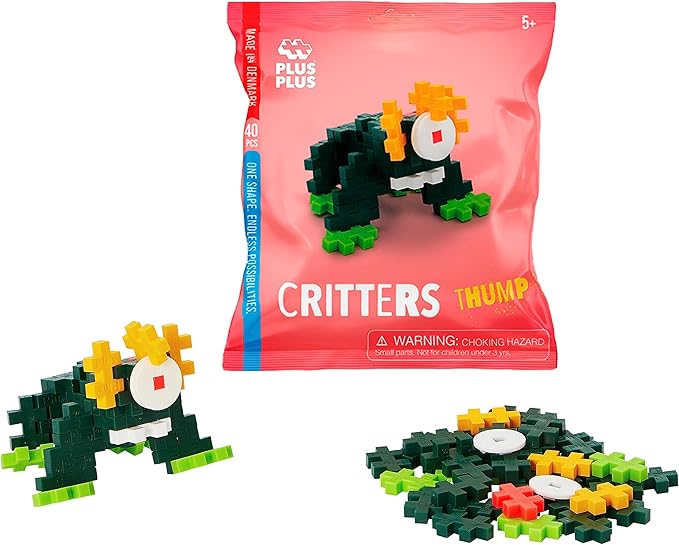 PLUS PLUS Critters, Pack of 4, Halloween 3D Puzzle Building Block Set, 160 Mini Interlocking Pieces, Fun Holiday Activities for Kids, Series 1