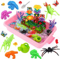 FIIOEOY Flower Garden Sensory Bin, Sensory Play Sand Kit with DIY Flower Garden Building Toys, Bug Figures & Sand Molds, Pretend Play Sandbox Birthday Gift for Girls Boys 3 4 5 Years Old