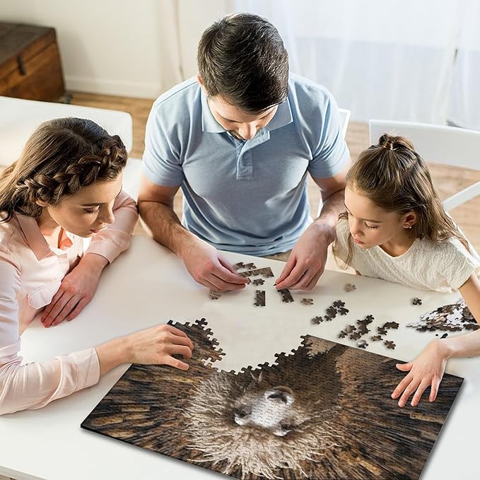 Sheep Thickened Wooden Jigsaw Puzzles for Adults Fun 1000 Pieces 3D Animal Education Game Toy Intellectual Game Stress Relief Toy Decoration Relaxation and Intelligence 1000pcs (75x50cm)