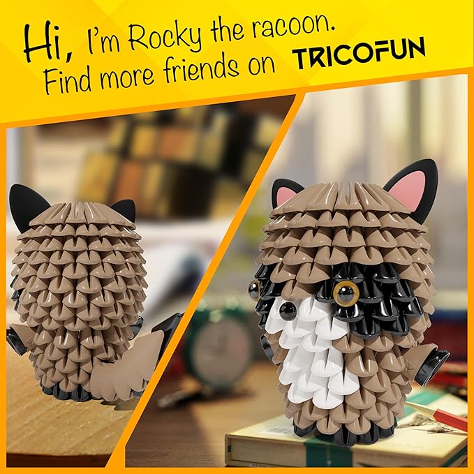 Animals 3D Soft Building Blocks - Cute Animal Kit, Pressure-Relief, STEM Educational Toys, Enhance Hands-On Skills Interlocking Building Blocks (1102-RACOON)