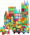 Bmag 130PCS Magnetic Tiles Building Blocks with 2 Cars | 3D Clear Magnet Blocks | STEM Preschool Toys for 3-9+ Kids | Christmas & Toddler Gift | Compatible with Major Brands