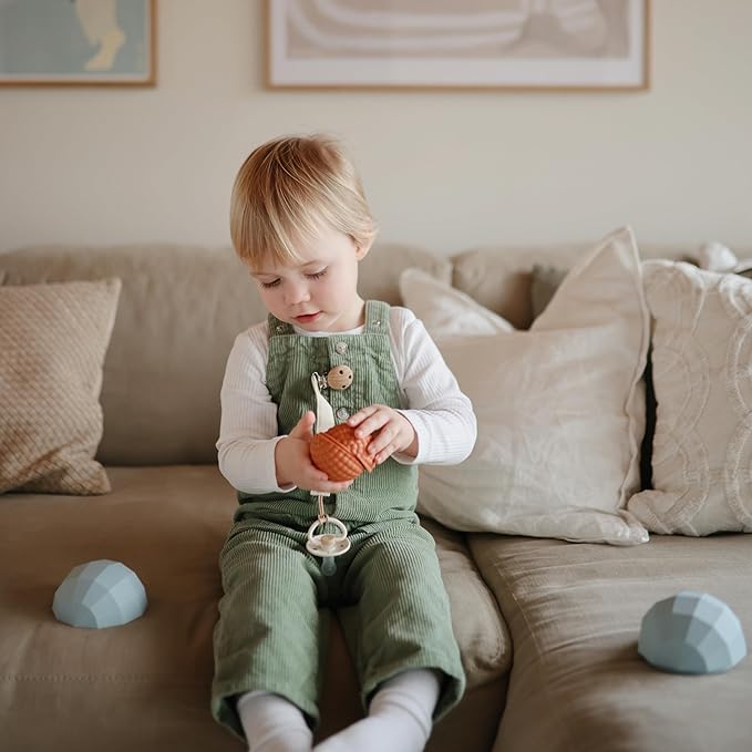 mushie Silicone Nesting Spheres Sensory Toy (Blush) | Pack of 3
