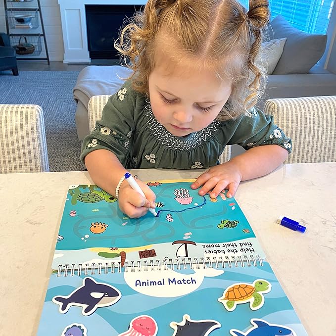 BenBen Busy Book for Toddlers, 30 Pages, Pre-Assembled, Preschool Learning Activities, Montessori Toys for Ages 3 and Up, Autism Sensory Toys, Kids Educational Activity Book, Birthday Gift