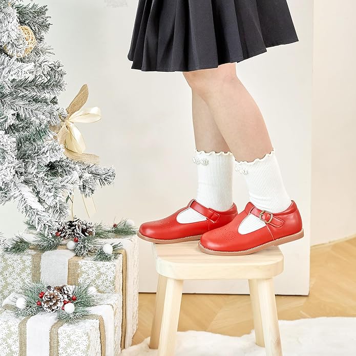 Felix & Flora Toddler Little Girl Mary Jane Dress Shoes - Ballet Flats for Girl Party School Shoes
