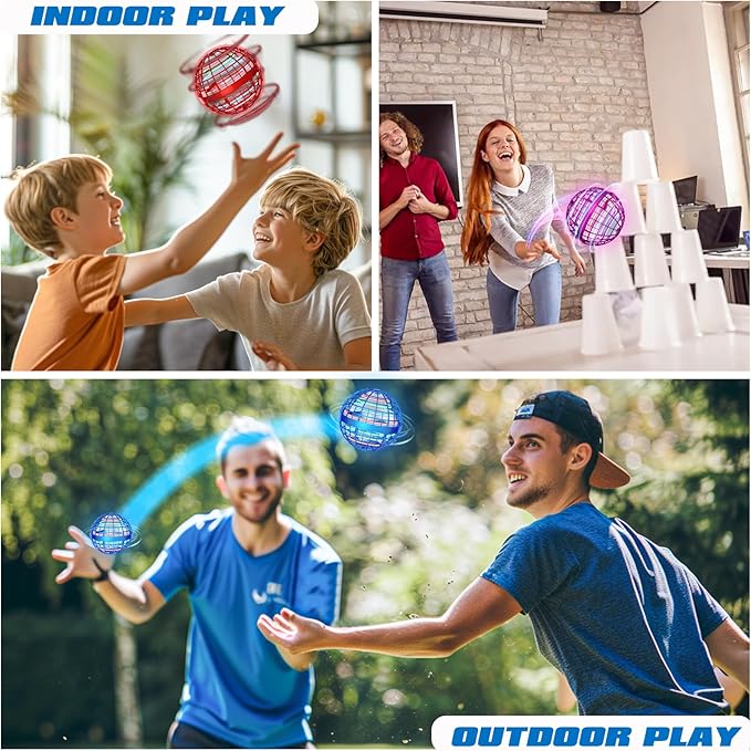 2025 Flying Orb Ball - AI Cool Novelty Gift Galaxy Boomerang Hand Drone Magic Floating Orbit Hover Mini Outdoor Fidget Toy for Boys Girls Teens Kids, Red