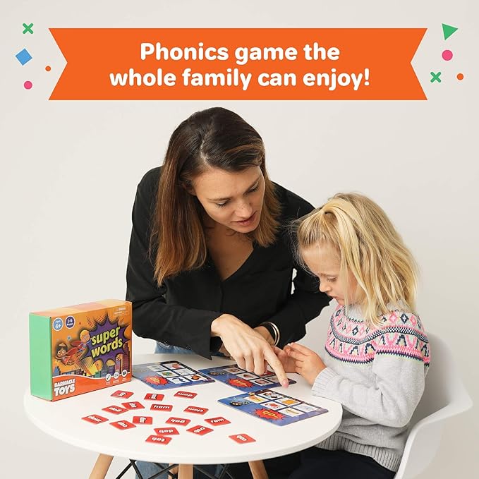 Super Words - CVC Word Builders, Phonics Games, Rhyming Words Game for Kids, Kindergarten Learning Games, Match it Puzzles for Toddlers, Learn to Read Game, CVC Words for Kindergarten Activities