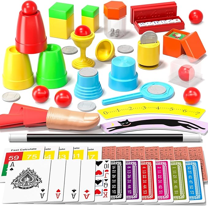 Magic Kit for Kids, 98 Magic Tricks Set for Kids with Magic Wand, Manual and Videos, Magic Set Toys Gifts for 6 7 8 9 10 11 12 Years Old Kids Boys Girls Beginner Halloween Christmas Birthday Parties
