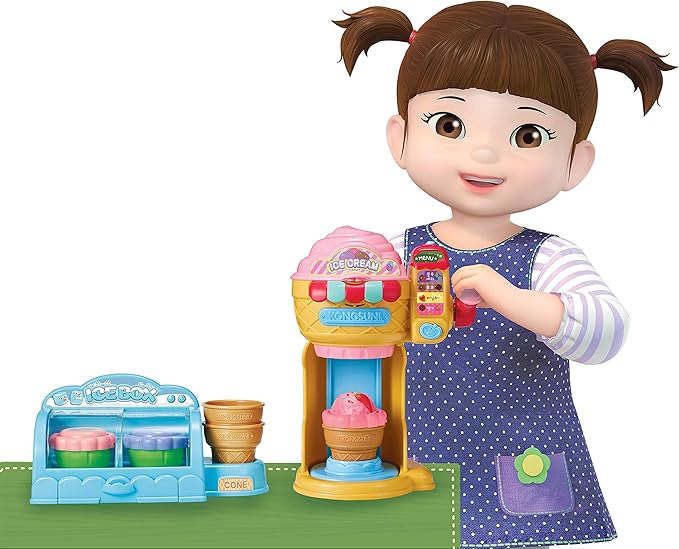 KONGSUNI Series, Youngtoys playset Bath Restaurant Shower Teeth Veggie Cake Bakery ice Cream Nurse Cooking (Ice Cream Shop (English Package))