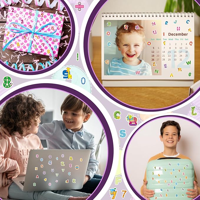 36 Sheets 3D Letter & Number Stickers - 900+ Reusable ABC, 123 Learning Stickers | Non-Toxic PVC Foam | Teacher Supplies, Crafts, Kids Activities
