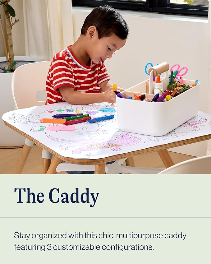 Lalo The Caddy - Multi-Purpose Storage Solution with Removable Dividers, Perfect as a Diaper Caddy, Bath Time Organizer & Art Caddy, BPA-Free, Multiple Compartments - Sage
