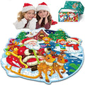 Christmas Floor Puzzle for Kids Ages 3-5 & 4-8, 88 Piece Blue Cardboard Jigsaw Puzzles for Kids, Learning Educational Toys Birthday, for 3 4 5 6 Year Old Girls & Boys