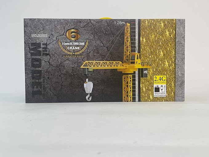 Mini Tudou 50.4 inch Tall 2.4GHz Remote Control Tower Crane,6 Channel Remote Control Construction Crane Toy 680°Rotation Lift Model with Tower Light & Sound for Boys
