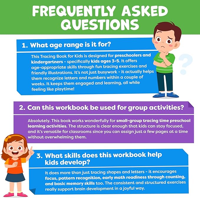 Preschool Learning Activities - Tracing Books for Kids Ages 3-5 - Toddler Handwriting Practice - Letter Tracing for Kids Preschool Kindergarten Workbooks 3-4, 4-5 Learning Books - 3 year old boy gift