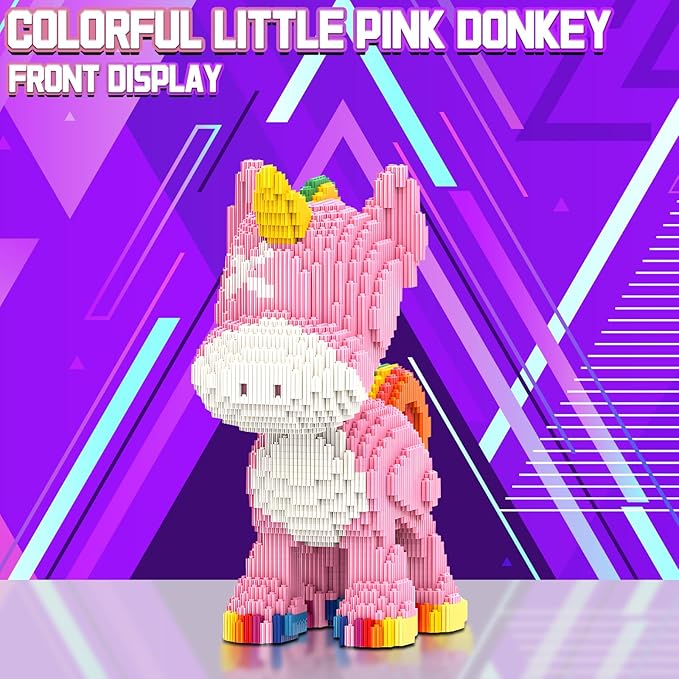 Pink Unicorn Animal Micro Building Blocks Set Gift for Adults and Kids 4460 Pieces