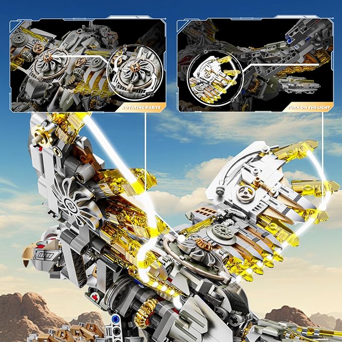 Mechanical Eagle Building Block Set 3D Poseable Model with Articulated Wings & Talons with Motor STEM Toy for Kids & Adults Ideal Gift for Engineering, Nature & Animal Lovers