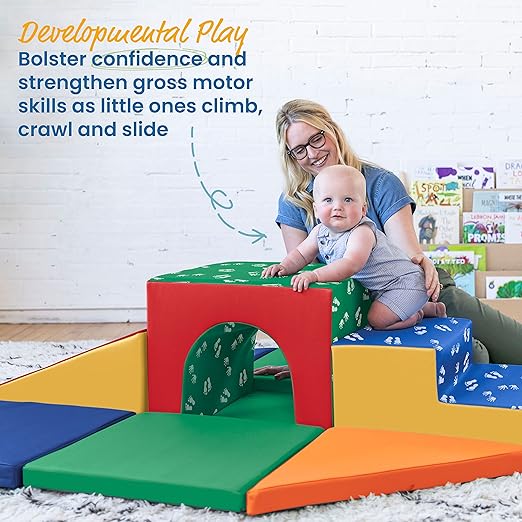 ECR4Kids SoftZone Lincoln Tunnel Climber, Toddler Playset, Assorted
