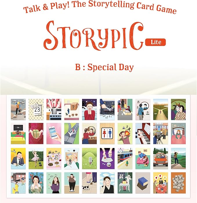 [Storypic] Storypic Lite, Storytelling Cards, Tool for Creating Enjoyable Stories, Versatility for Use, Story Literacy Cards, for All Ages, 3.46 x 4.96 inch (B : Special Days)