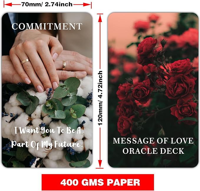 DPEHAKMK Message of Love Oracle Cards, Oracle Cards for Beginners, Including Love, Romance, Twin Flame, Soulmate Messages