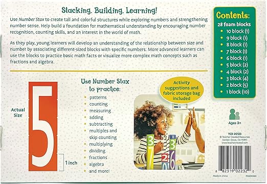 Teacher Created Resources Number STAX - Stacking Foam Number Blocks (TCR20123)