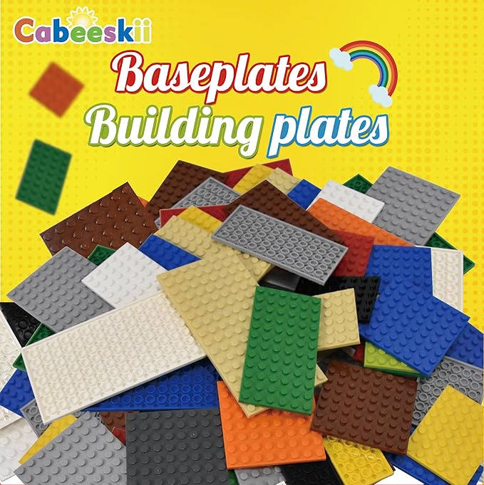 130 Pieces Classic Building Plate, Mixed Color with 11 Size Building Base Plate, Compatible with Lego Parts and Pieces, for Most Brands