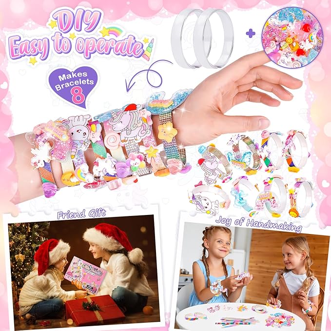 Eichhoo Friendship Bracelet Making Kit for Girls, 5-12 Year Old Girl Birthday Gifts, Arts and Crafts Kits for Kids, Girls Toys Age 5 6 7 8 9 10 Years Old, Kid Jewelry Making Kit with Charm (Unicorn)