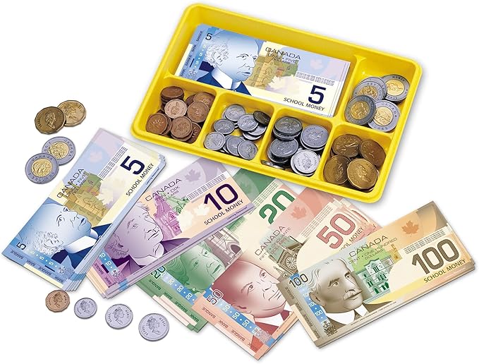 Learning Resources Canadian Currency-X-Change,Pretend Play Money for Kids, Develops Sorting and Money Skills, 211 Pieces, Ages 5+