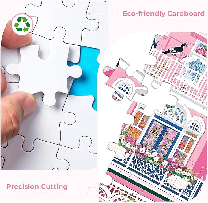 Puzzles for Adults 500 Pieces,Beautiful Manor Puzzle for Adults 500 Pieces,Spring Garden House Jigsaw Puzzles for Seniors and Kids, Perfect for Game Nights Giving Puzzles,20.5x15 in