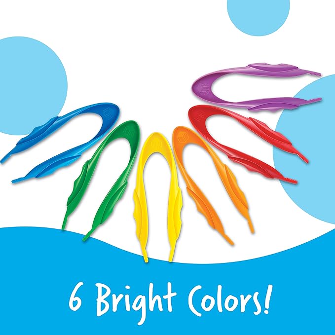 Learning Resources Jumbo Tweezers - Sensory Bin Tools , Water Table Toys, Montessori Grabber Tool, School and Teacher Supplies, Toddler Activities, Fine Motor, Daycare Essentials