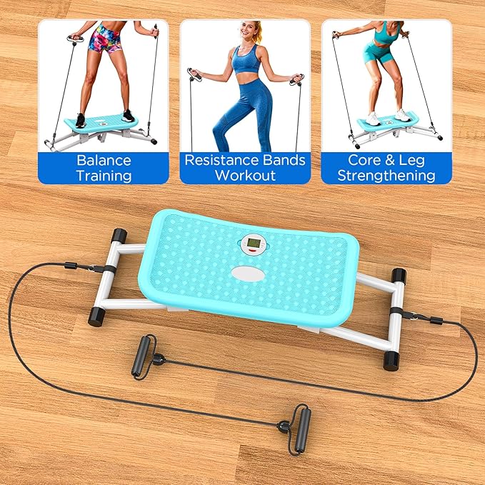 Balance Board Trainer with Resistance Bands – Multifunctional Core & Stability Training Equipment for Home Gym, Full Body Workout, Balance, Strength & Coordination