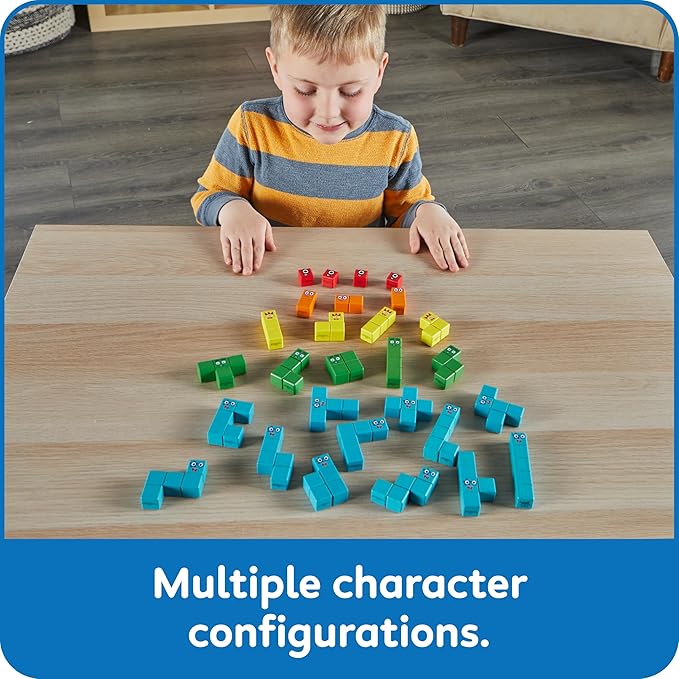 hand2mind Numberblocks Wooden Building Blocks Activity Set, Wood Stacking Toy, Counting Blocks, Numbers for Toddlers, Math Games, Logic Puzzles, Preschool Learning Activities, Kids Birthday Gift