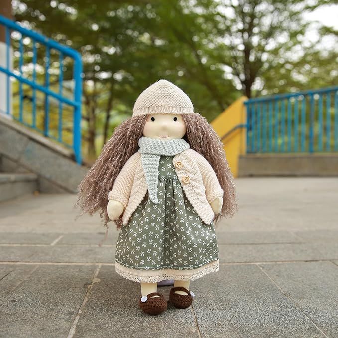 BlissfulPixie Waldorf Handmade Rag Doll - Personalized Collectors Plush for Kids Birthday Present With Beautiful Box-Lenka 12"