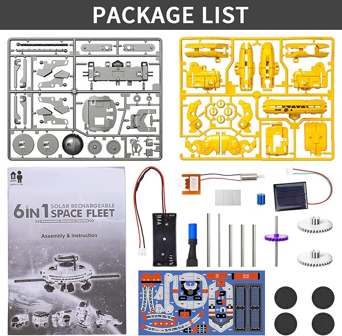Lucky Doug STEM Projects for Kids Ages 8-12 12-16，6-in-1 Building Science STEM Kits for Boys Kids, Solar Robot Kit Space Toys Birthday Gifts for 8 9 10 11 12 13 14 15 16 Year Old Boys Girls Teens