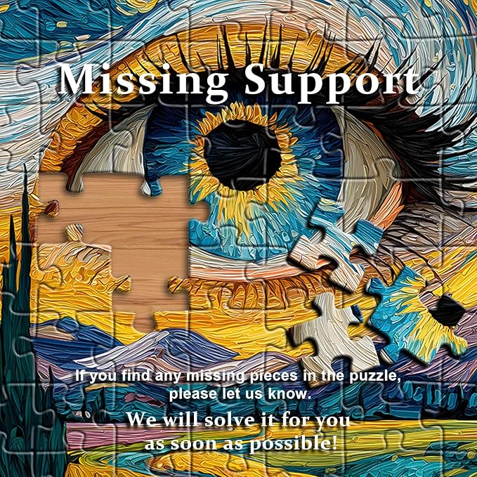 Impossible Puzzles for Adults 1000 Pieces, Eye Starry Night Jigsaw Puzzle Mountain Scenery, Abstract Art Landscape Scenic Challenge Puzzle