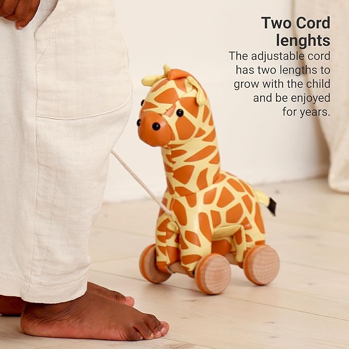 Little Big Friends Giraffe Pull Toy for Toddlers | Classic Baby Walking Toy with Adjustable Cord | Easy-to-Clean Soft Toy | Gina The Giraffe