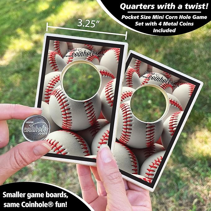 Coinhole Desktop Coin Bouncing Party Game Set | Tabletop Cornhole Board Game | Small Cornhole Travel Game Includes Coins