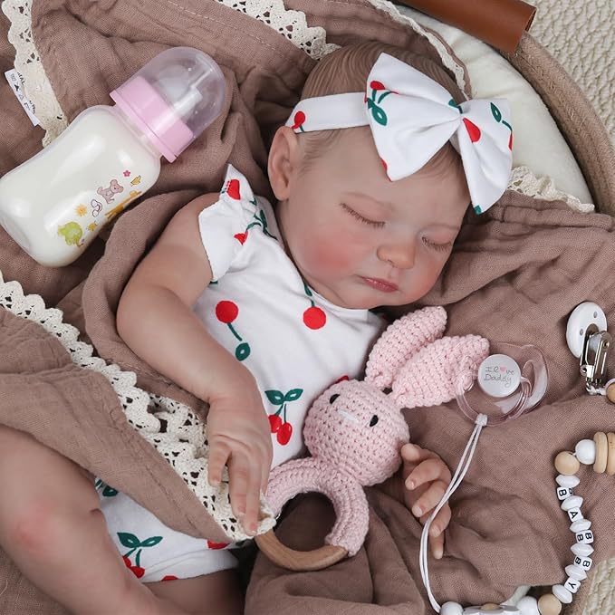 Realistic Reborn Baby Dolls - 20 Inch Real Life Newborn Baby Laura, Lifelike Girl Baby Doll with Gift Box, Sleeping Weighted Baby Doll with Advanced Painted for Kids Age 3+ Gift