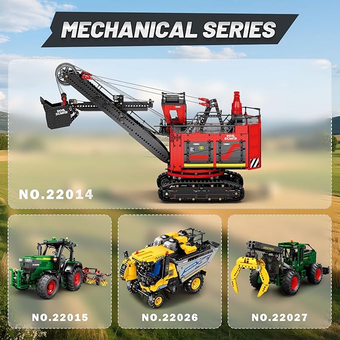 Reobrix RC Excavator Building Blocks Set 22014, Power Shovel Vehicle Model Kit, APP & Remote Control Construction Toy Gifts for Adult Boys Girls Kids 14+ (2688PCS)