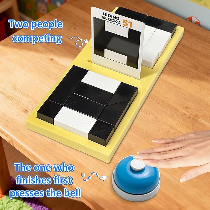 Puzzle Blocks for Kids,Education Puzzle Toy with Storage Tray,Brain Teaser with Challenges Cards 3D Logic & Spatial Thinking Tabletop Toy for Boys Girls