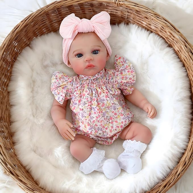 Realistic Reborn Baby Dolls-18 Inch Real Life Baby Dolls Girl Lifelike Baby Doll with Accessories for 3+ Years Old (Pink)