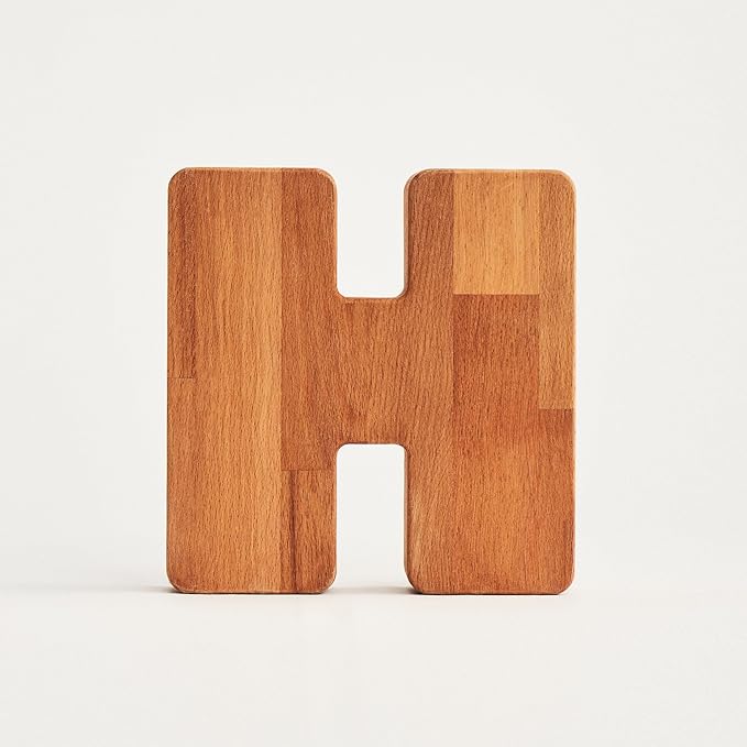 Personalized Wooden Piggy Bank – Custom Letter H Coin Bank in Beech Wood with Clear Acrylic Front, Engraved Name Option, Money Saving Box for Kids and Adults