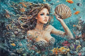 500 Piece Jigsaw Puzzle - Mermaid Under The Sea - Adult Jigsaw Stress Relief Gift Poster Puzzle, Boxed Puzzle Assembly