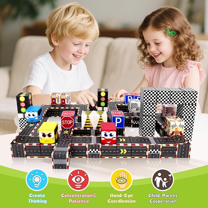 100PCS Magnetic Building Blocks for Kids: 1" Magnetic Blocks for Kids Ages 4-8 8-12, Magnet Cubes Sensory STEM Stacking Toys for Boys & Girls,Christmas Birthday Gifts for Toddler Ages 3+
