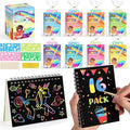LovesTown Scratch Art Party Favors for Kids, 16 Pack Rainbow Magic Drawing Notebooks Bulk for Birthday Classroom Prizes, Kids Craft School Supplies