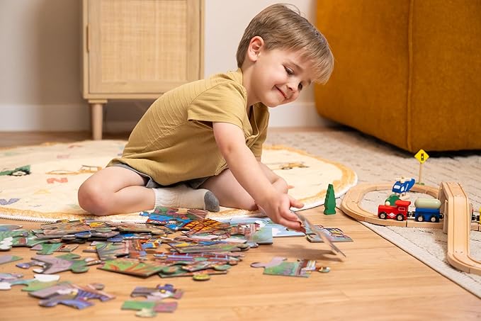 Crocodile Creek Above + Below 48-Piece Jigsaw Floor Puzzle - Fun Floor Puzzles for Kids Ages 4-8 - Sea & Sky - 27 x 20 inches Finished