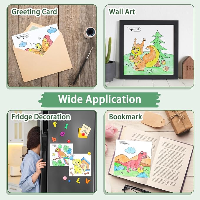 Paint with Water Coloring Books for Toddlers, Animal Theme Mess Free Watercolor Painting Papers for Kids Travel Coloring Kit with 2 Brushes Art Craft Birthday Gift