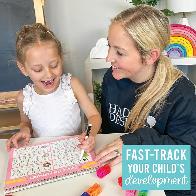 Hadley Designs ABC Tracing Books for Kids Ages 3-5, Dry Erase Writing Practice for Kids Age 3-5, Preschool Workbooks Age 3-4, Alphabet Letter Tracing Book for Toddlers Preschool Learning Activities