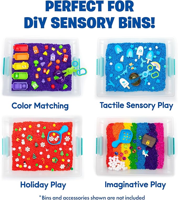 Educational Insights Pluffle® 4-Pack - Sensory Bin Foam Set, No Mess Alternative to Sand Toys & Slime for Toddlers at Home or in The Classroom, Fun Sensory Table Filler, Gift for Kids Ages 3+